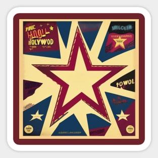 Maroon Star Album Cover Retro Vintage Sticker